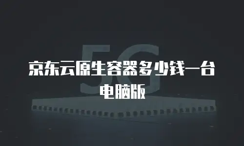 京东云原生容器多少钱一台电脑版