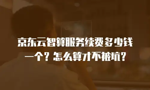 京东云智算服务续费多少钱一个？怎么算才不被坑？