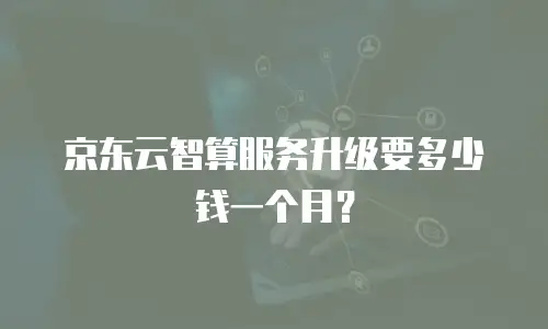 京东云智算服务升级要多少钱一个月？