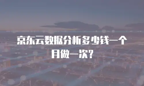 京东云数据分析多少钱一个月做一次？