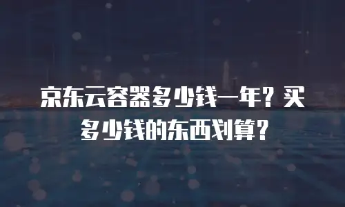京东云容器多少钱一年？买多少钱的东西划算？
