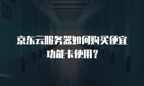 京东云服务器如何购买便宜功能卡使用？