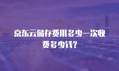 京东云储存费用多少一次收费多少钱？