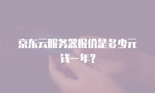 京东云服务器报价是多少元钱一年？