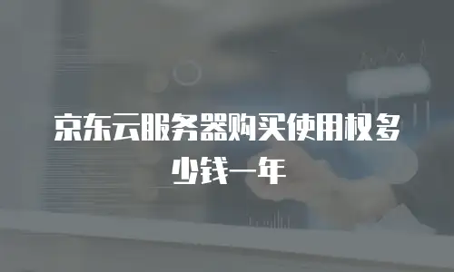 京东云服务器购买使用权多少钱一年