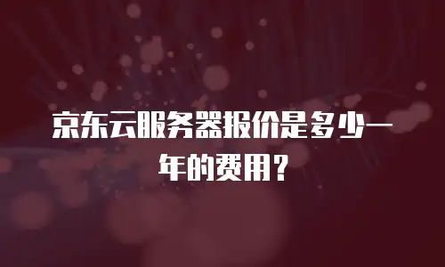 京东云服务器报价是多少一年的费用？