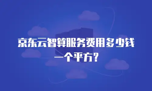 京东云智算服务费用多少钱一个平方？