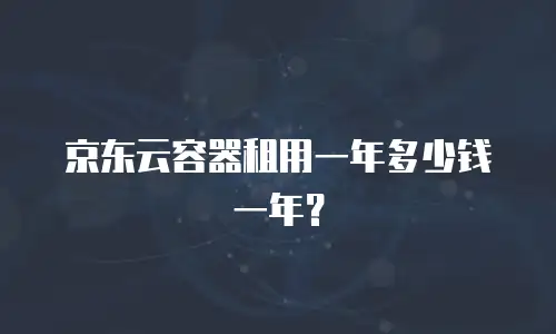 京东云容器租用一年多少钱一年？