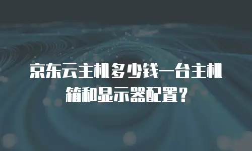 京东云主机多少钱一台主机箱和显示器配置？