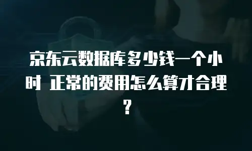京东云数据库多少钱一个小时 正常的费用怎么算才合理？