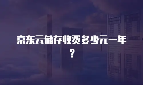 京东云储存收费多少元一年？