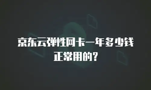 京东云弹性网卡一年多少钱正常用的？