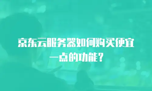 京东云服务器如何购买便宜一点的功能？