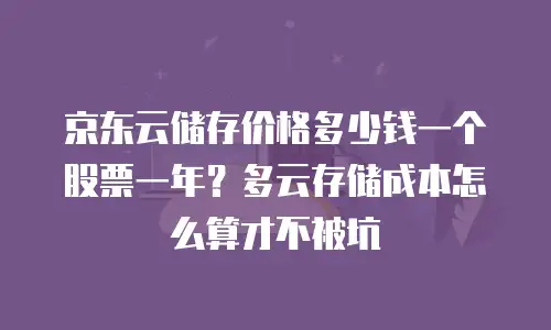 京东云储存价格多少钱一个股票一年？多云存储成本怎么算才不被坑