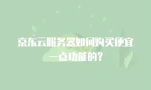 京东云服务器如何购买便宜一点功能的？