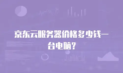 京东云服务器价格多少钱一台电脑？
