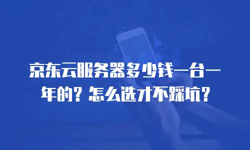 京东云服务器多少钱一台一年的？怎么选才不踩坑？