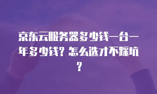 京东云服务器多少钱一台一年多少钱？怎么选才不踩坑？