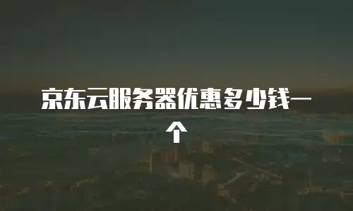 京东云服务器优惠多少钱一个
