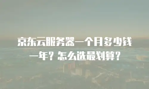 京东云服务器一个月多少钱一年？怎么选最划算？