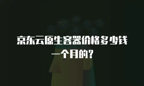 京东云原生容器价格多少钱一个月的？