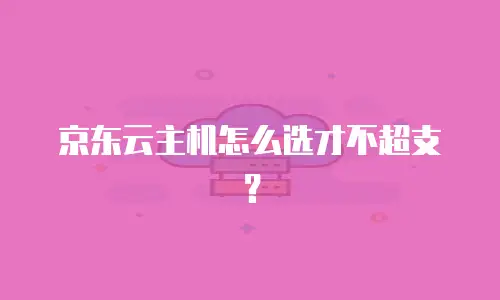 京东云主机怎么选才不超支？