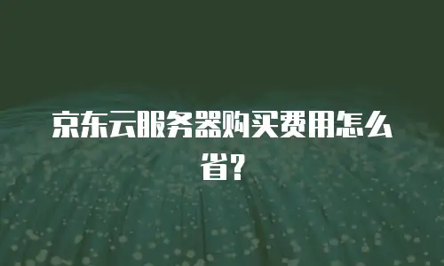 京东云服务器购买费用怎么省？