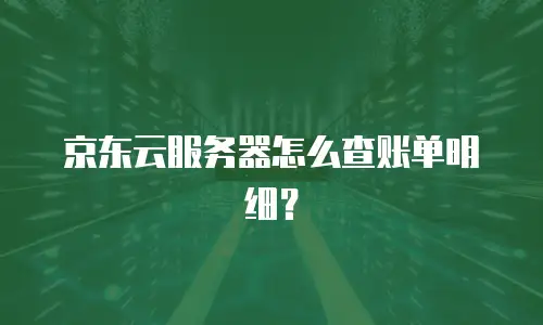 京东云服务器怎么查账单明细？