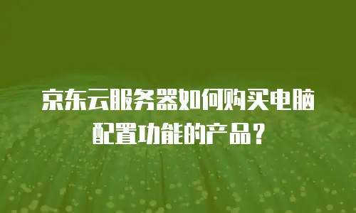 京东云服务器如何购买电脑配置功能的产品？