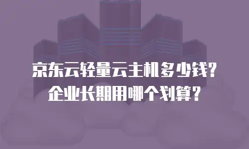 京东云轻量云主机多少钱？企业长期用哪个划算？