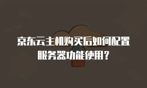 京东云主机购买后如何配置服务器功能使用？