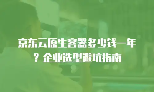 京东云原生容器多少钱一年？企业选型避坑指南