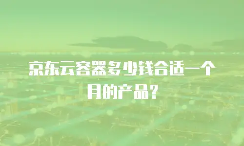 京东云容器多少钱合适一个月的产品？