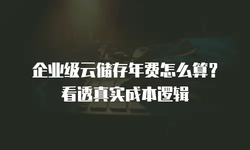 企业级云储存年费怎么算？看透真实成本逻辑