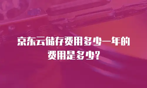 京东云储存费用多少一年的费用是多少？