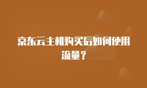 京东云主机购买后如何使用流量？