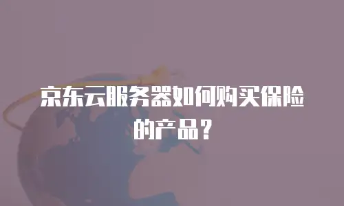 京东云服务器如何购买保险的产品？