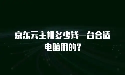 京东云主机多少钱一台合适电脑用的？