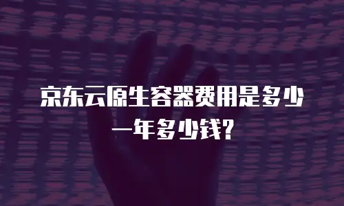 京东云原生容器费用是多少一年多少钱？