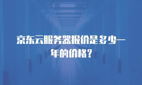 京东云服务器报价是多少一年的价格？