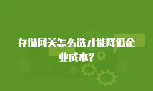 存储网关怎么选才能降低企业成本？