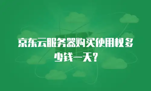 京东云服务器购买使用权多少钱一天？