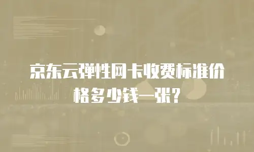 京东云弹性网卡收费标准价格多少钱一张？