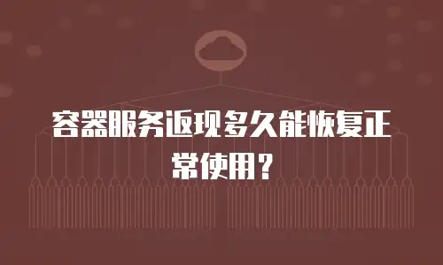 容器服务返现多久能恢复正常使用？