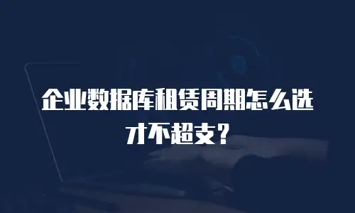 企业数据库租赁周期怎么选才不超支？