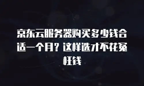 京东云服务器购买多少钱合适一个月？这样选才不花冤枉钱