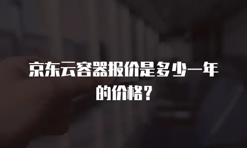 京东云容器报价是多少一年的价格？