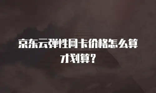 京东云弹性网卡价格怎么算才划算？