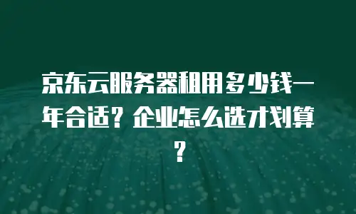 京东云服务器租用多少钱一年合适？企业怎么选才划算？