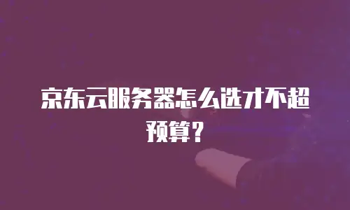 京东云服务器怎么选才不超预算？